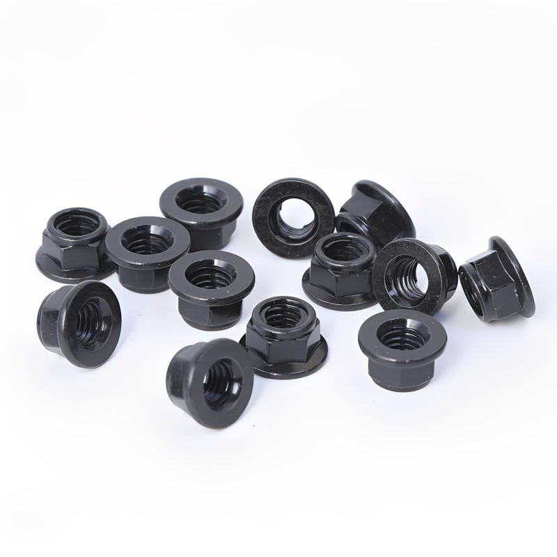 Minho M8-1.25 x 25mm Flange Head Bolts in Carbon Steel Material,Flange Hexagon Screws Come with Flange Nuts,Black Oxide Finish Plated,Full Thread, 15 Sets - Image 5
